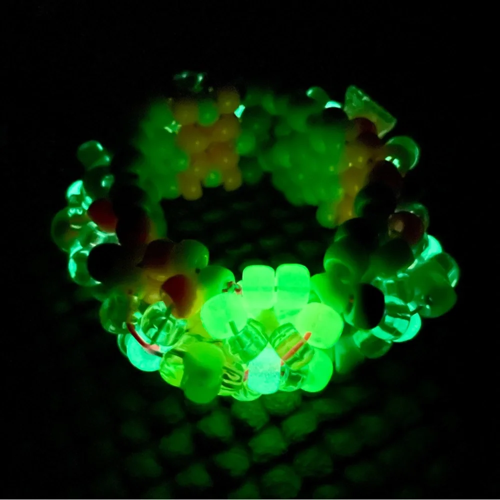 Kandi Rave Bracelet | cotton kandi (UV reactive, glow in the dark)